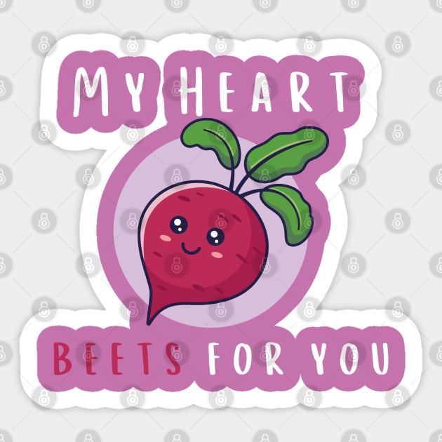 My heart beets for you Sticker by Random Prints